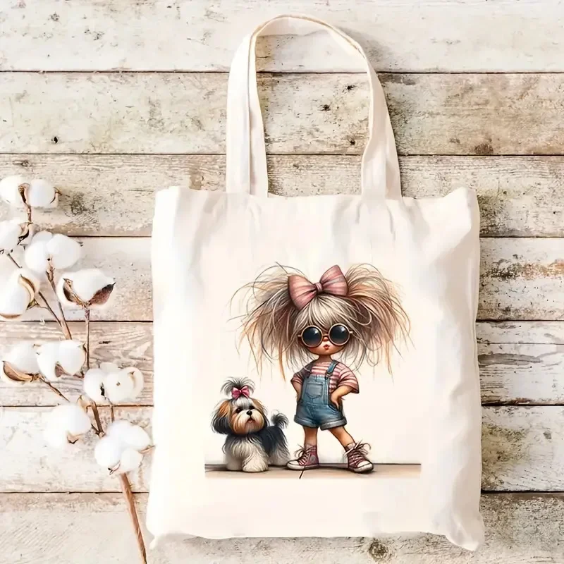 

Abstract Anime Handbag Large Capacity Tote Bag Women's Daily Eco Friendly Bag Portable Foldable Tote Bag Commuter Bag