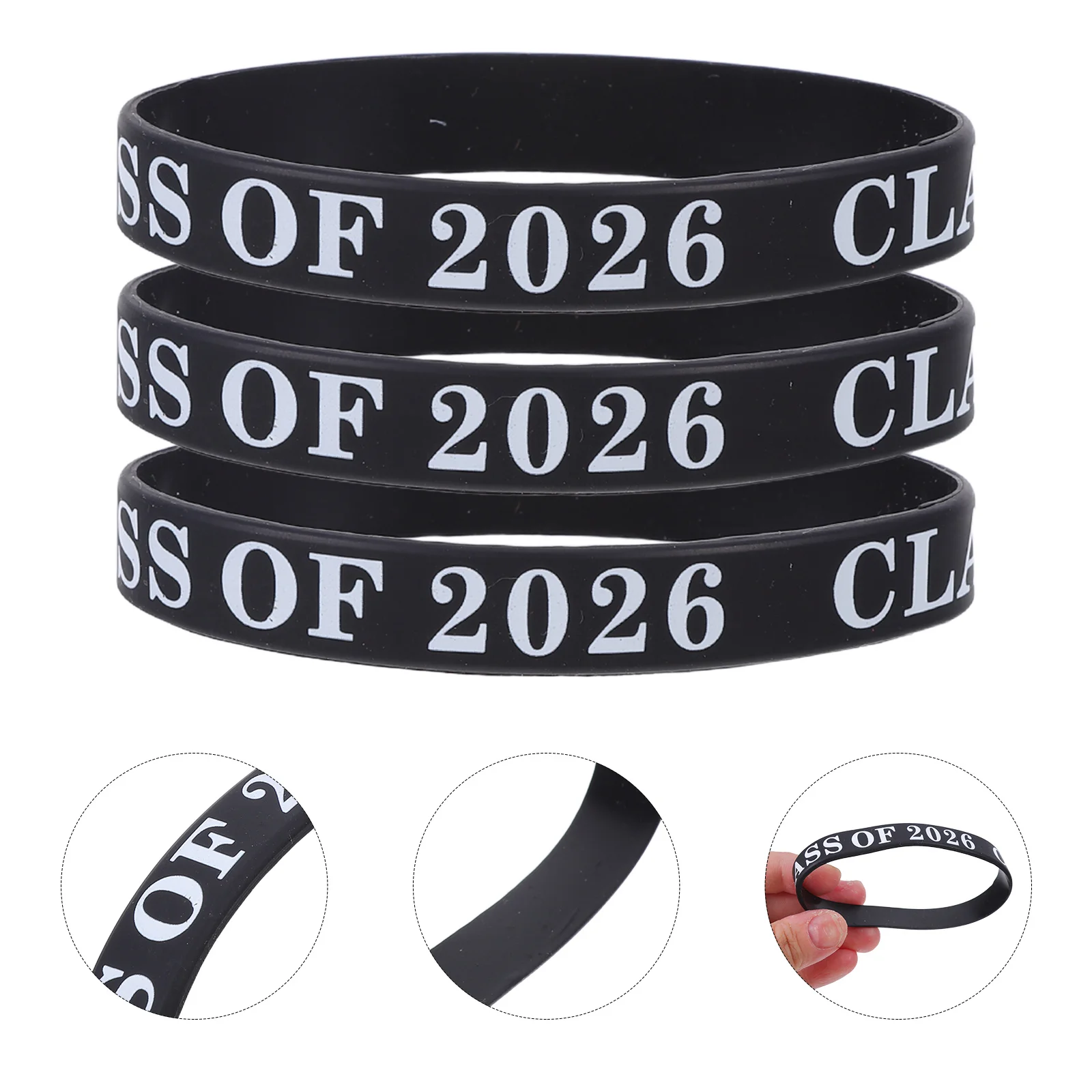 

24Pcs Graduation Silicone Wristbands Class of 2026 Graduation Themed Bracelets Party Favors Grad Celebrating Wristband Bulk Set