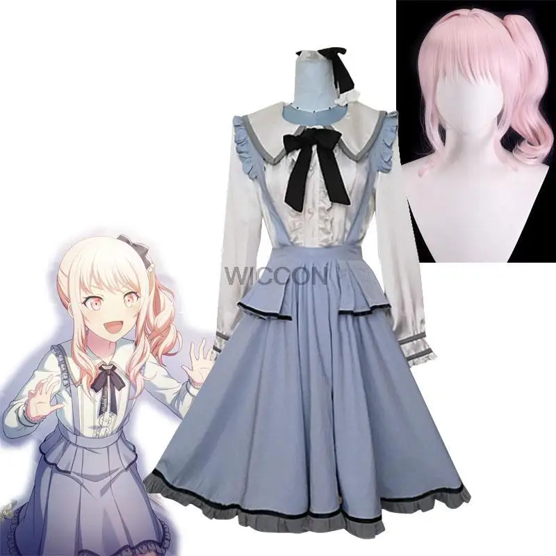 Akiyama Mizuki Cosplay Maid Costume Jogo Projeto Sekai Palco Colorido! Vestido fofo de menina lolita com babados uniforme de cosplay Aime