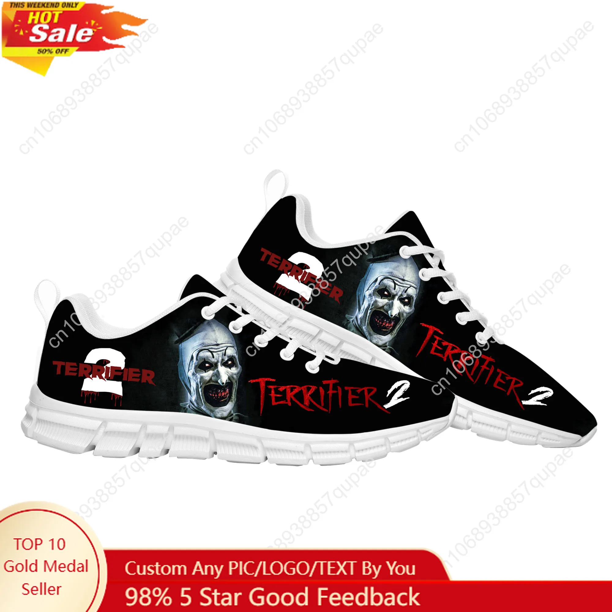 

Terrifier Clown halloween Sports Shoes Mens Womens Teenager Sneakers Lightweight Casual Hiking Sneaker Custom Built Shoes