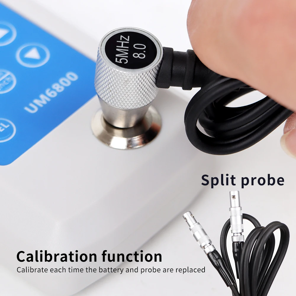 Imagem -04 - Digital Ultrasonic Medidor de Espessura Handheld Alta Precisão Metal Aço Fundido Ferro Vidro Um6500 Um6700 Um6800