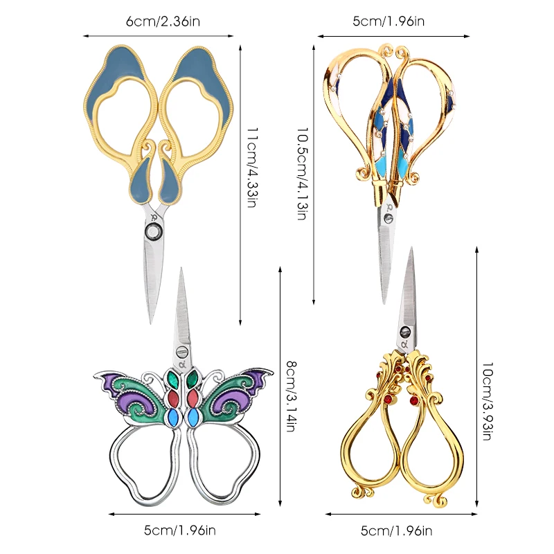 MIUSIE Professional Print Sewing Scissors Durable Vintage Tailor Scissors Craft Household Fabric Scissors Sewing Cloth Cutter