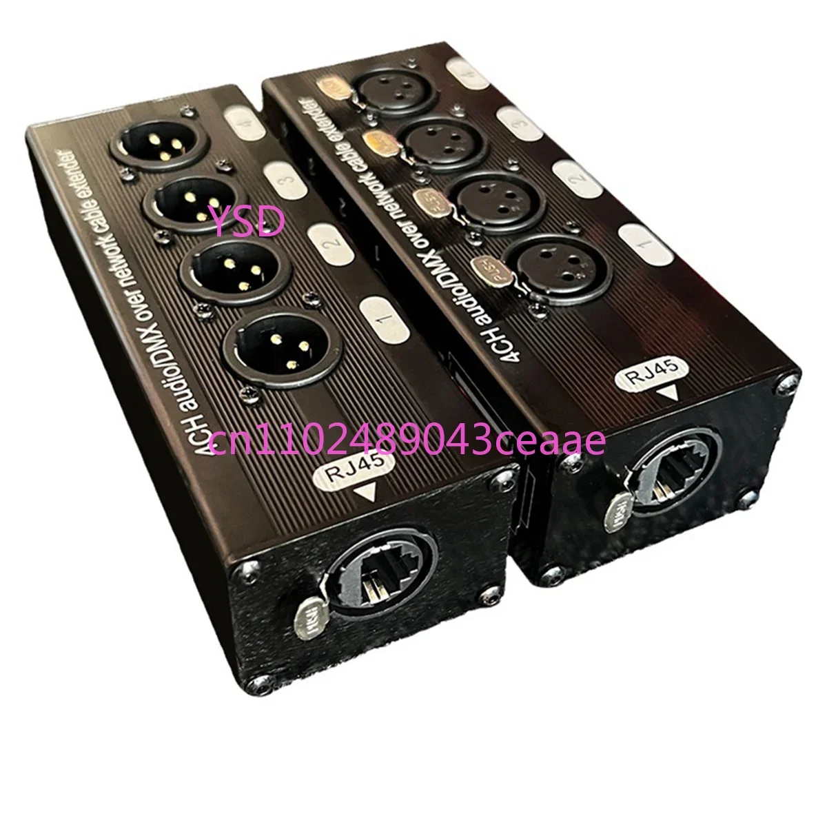 

1Pc 4-Channel 3-Pin XLR Audio and DMX over Network Cable Extender, DMX512 Network Signal Extender , Female