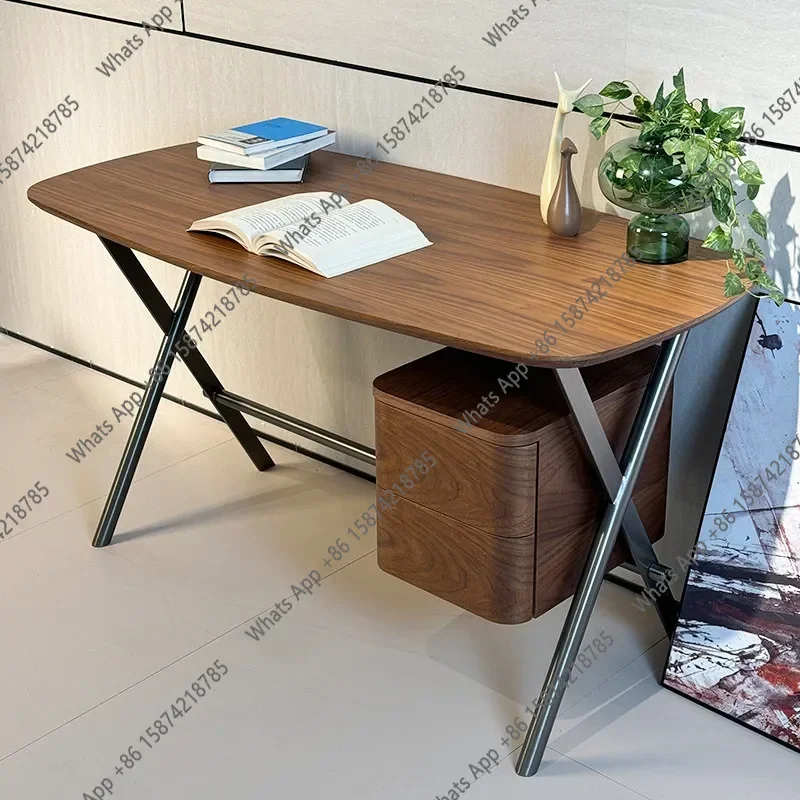 X Italian Minimalist Solid Wood Desk Home Study Long Table Modern Minimalist High Sense Art Boss Computer DeskBJ