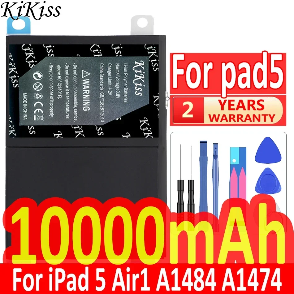 Bateria KiKiss do Apple iPad 1 2 3 4 5 6 iPad1 iPad2 iPad3 iPad4 iPad5 iPad6 Air 1 2 Air1 Air2 A1315 A1395 A1403 A1484 A1547