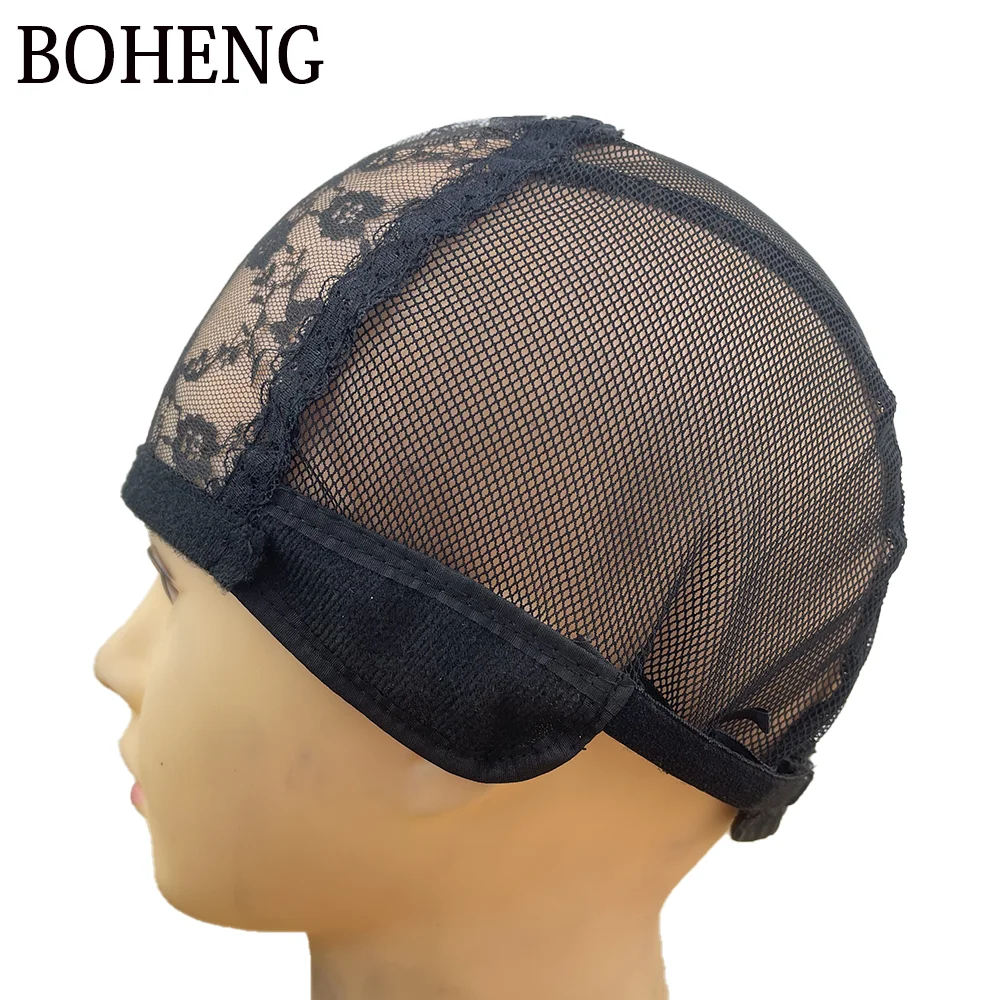 

Wigs Human Hair Lace Front Adjustable Glueless Mesh Ventilated Lace Weaving Cap Headband Wig Caps for Headband Wig Making