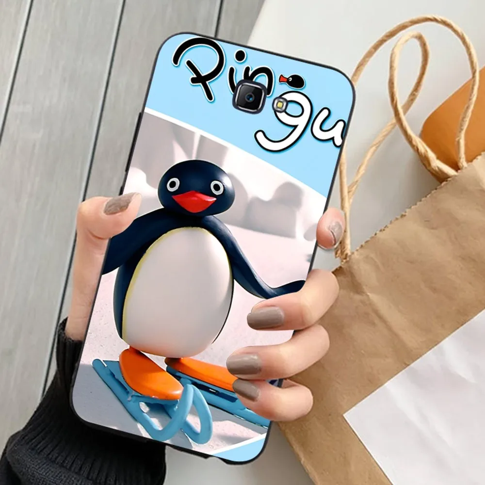 Casing ponsel kartun p-pingu lucu, casing penutup ponsel untuk Samsung J 7 plus 7core J7 neo J6 plus prime J6 J4 J5