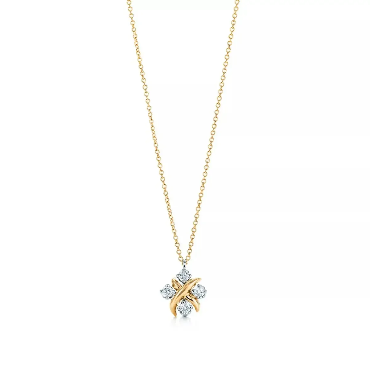 s925 sterling silver TIFF sterling silver necklace cross diamond design suitable for holiday gifts and party gatherings