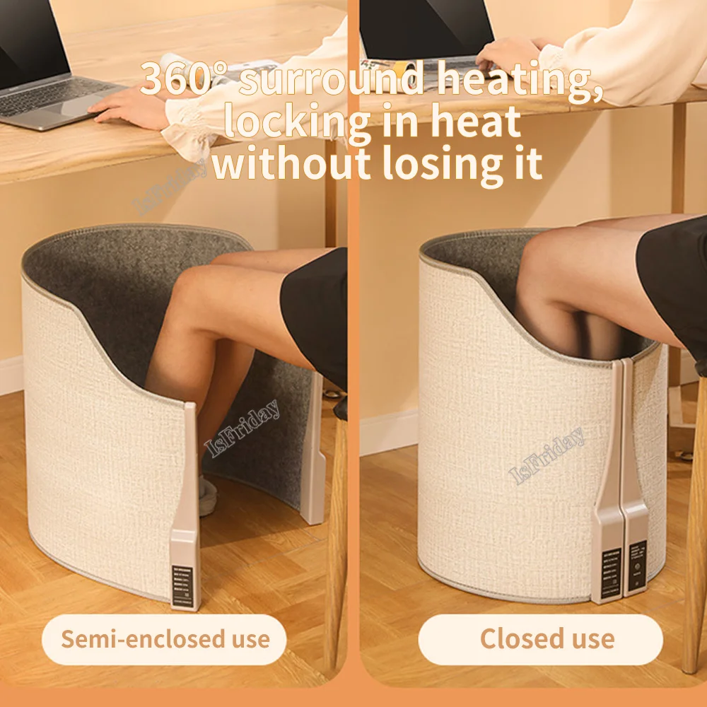 Folding Electric Heater Portable Winter Foot Warmer Leg Warmer Adjustable Thermostat For Home Office Under Desk Winter Cushion