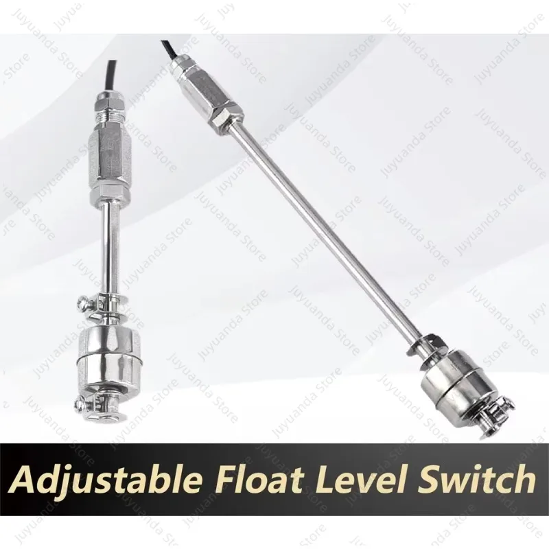 304 Stainless Steel Liquid Level Float Switch Adjustable 100-800mm Single/Dual Ball 0-220V -30~120C Tank High Temp Use