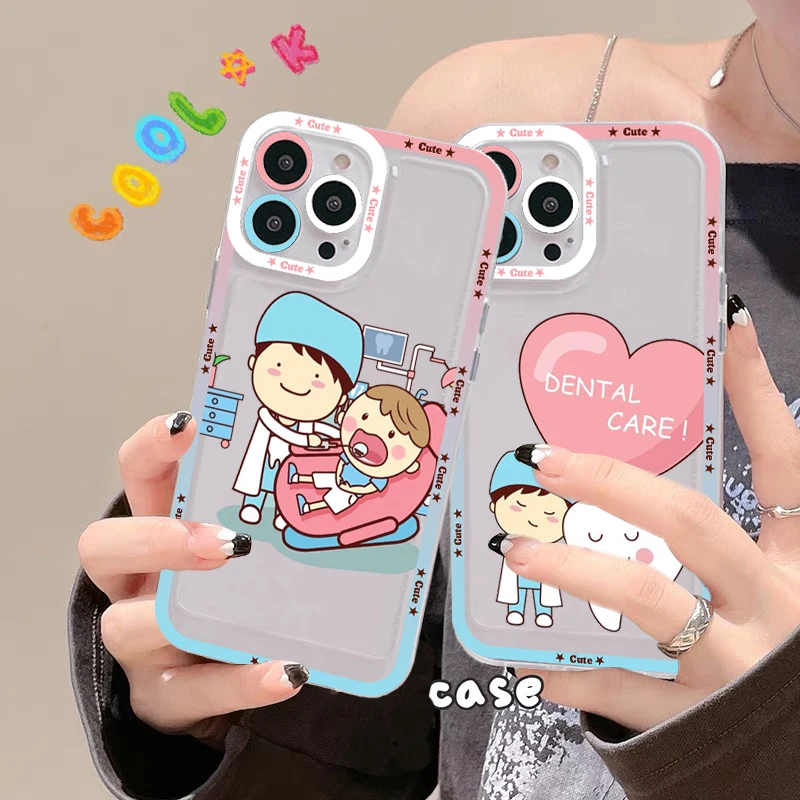 Cute Wisdom Teeth Tooth Phone Case For IPhone 11 12 13 14 Mini Pro Max XR X XS TPU Clear Case For 8 7 6 Plus SE 2020