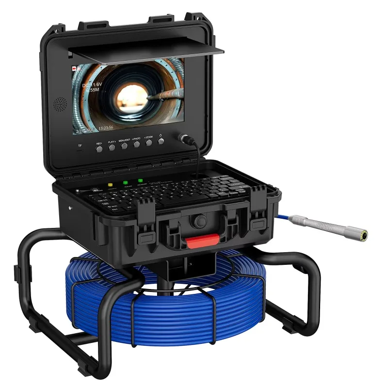

10inch Sewer Pipe Inspection Auto Self-Leveling 512hz Locator With Keyboard Meter Counter AHD 1080P Video Borescope