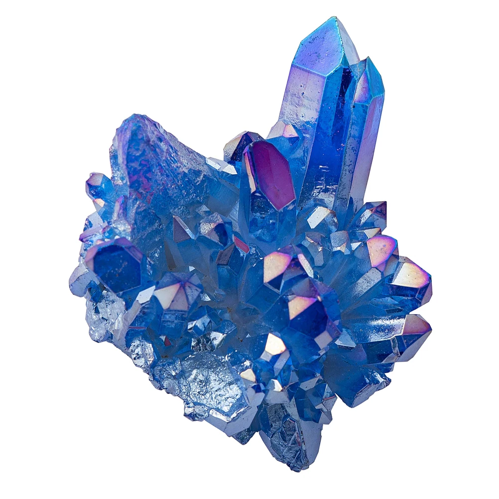 

Sapphire Cluster Natural Crystal Stones for Fish Tank Aquarium Decor Hydroponic Plants Flowerpot Garden Supplies