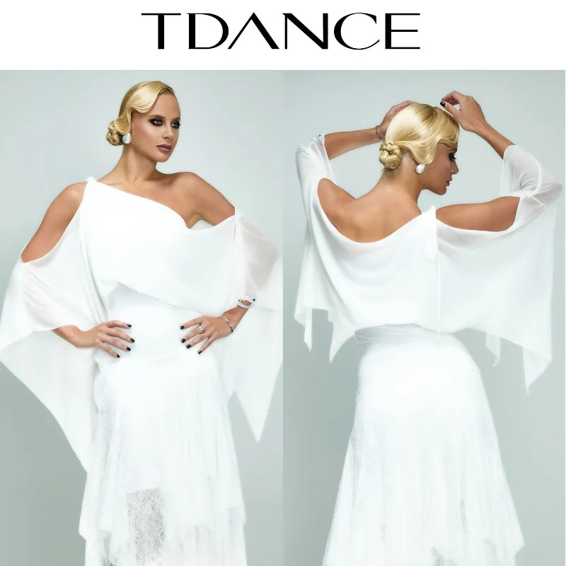 Customized TDANCE Modern Practice Suit [Single Shoulder Splicing Mesh Combo Top] Design Sense: Advanced and Elegant JM-159