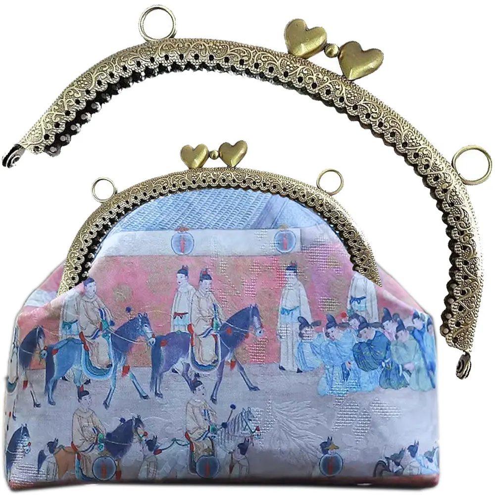 

10 шт. 16,5 см 20,5 см винтажные полукруглые металлические застежки-пуговицы под бронзу для сумок, фурнитура для клатчей