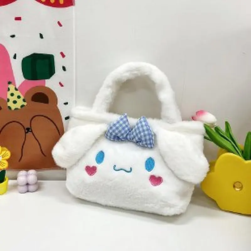 Miniso Sanliou-Bolso de felpa para niña, bolsa pequeña de almacenamiento de dibujos animados para estudiantes, regalo de cumpleaños para amigos, novedad de 2025