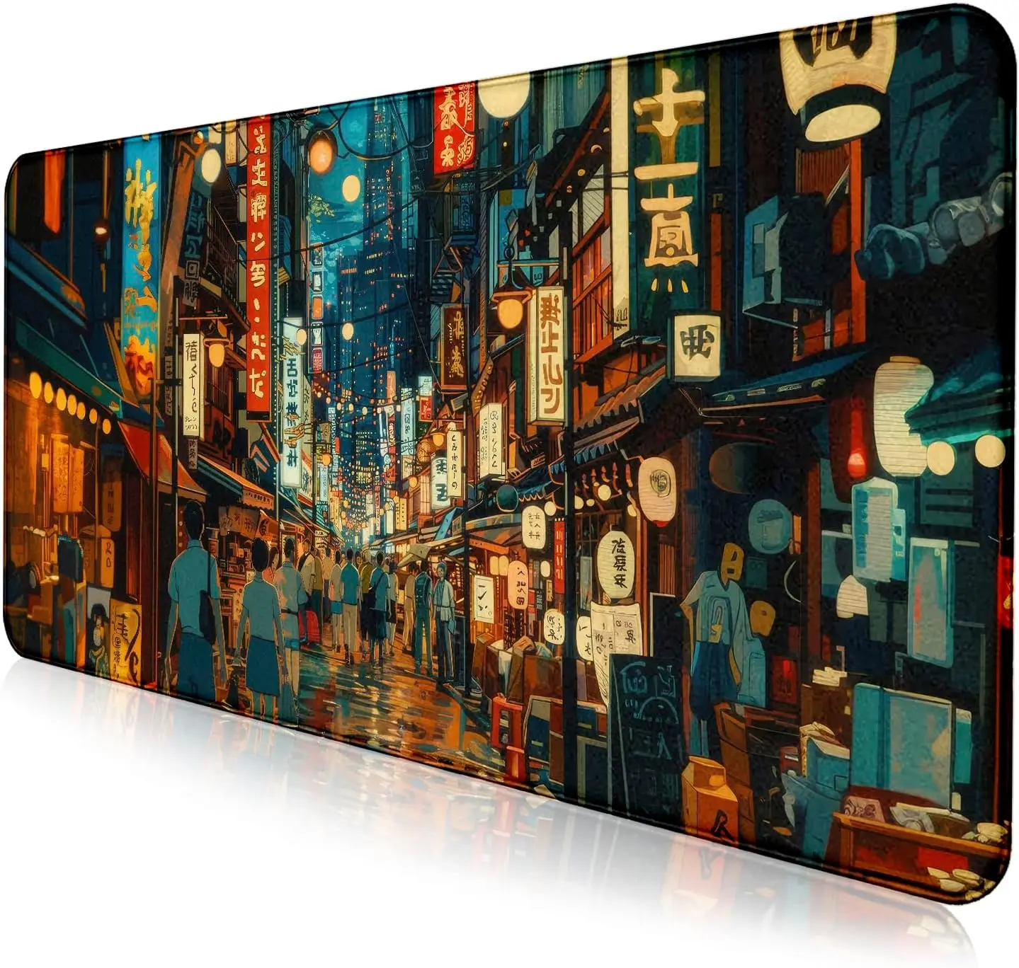 Mouse Pads Large 1Pcs Mouse Pads Cute Japanese Street Keyboard Desk Mat Tokyo Night View Computer