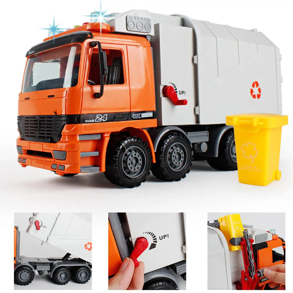 Garbage Can Trash Toy Mini Bin Truck Toys Kids Cans Miniature Curbside Sorting Recycle Desk Educational Model Vehicles Bins Game