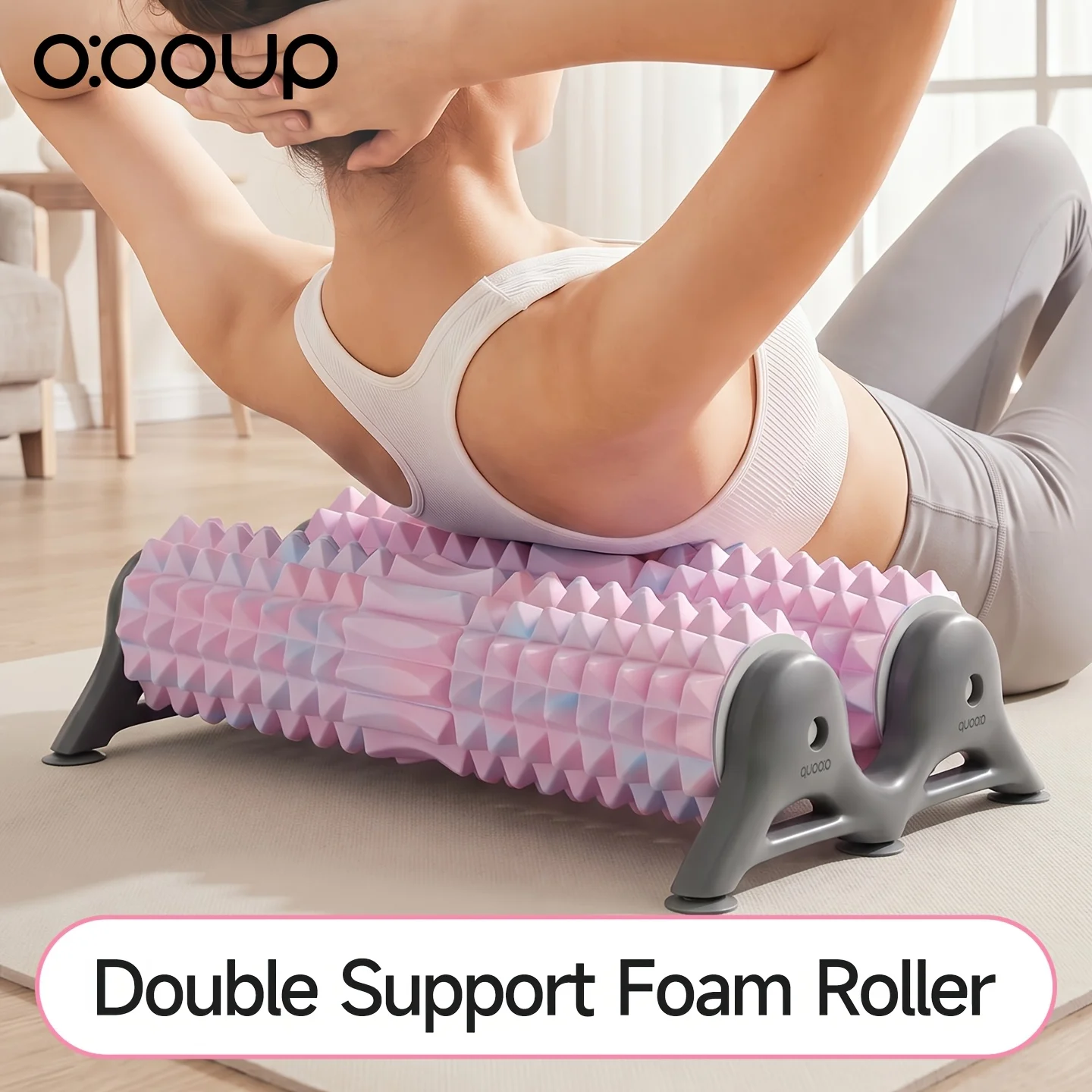 Textured Triangular Yoga Roller Suction Cups Dual Row Brackets Anti Slip Deep Muscle Massage Leg Back Workout Recovery Tool