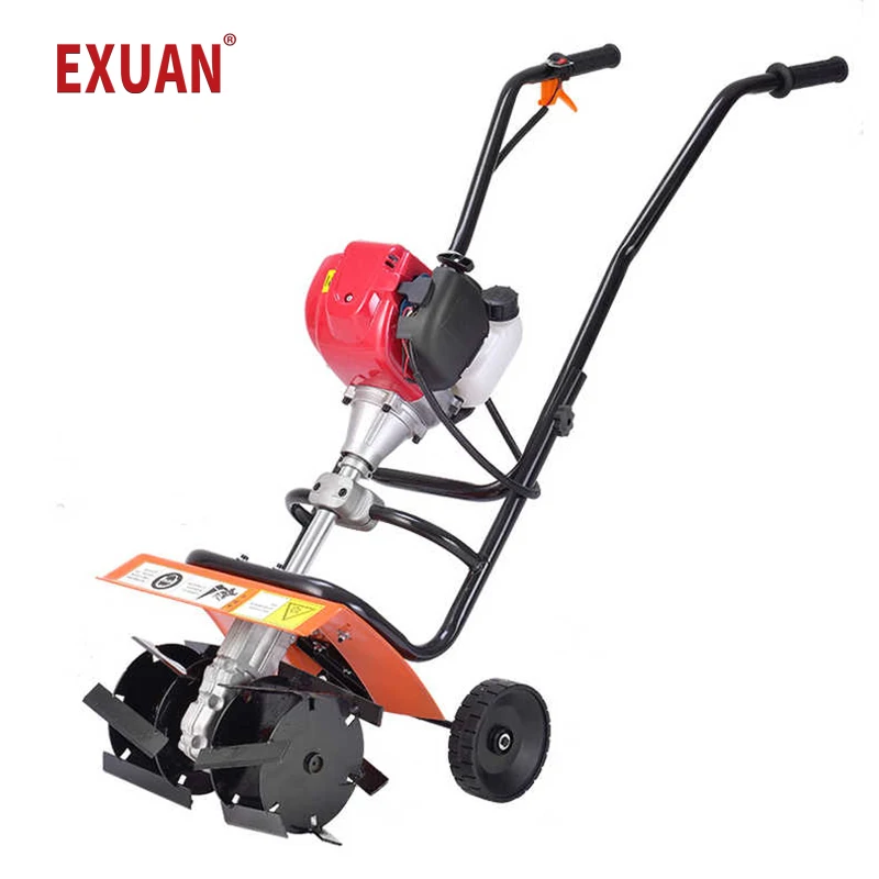 Mini tiller Garden Cultivator Rotary Hoe Tine Tiller Mini Cultivator Pro Machine For Soil Loosening Equipment Gasoline power