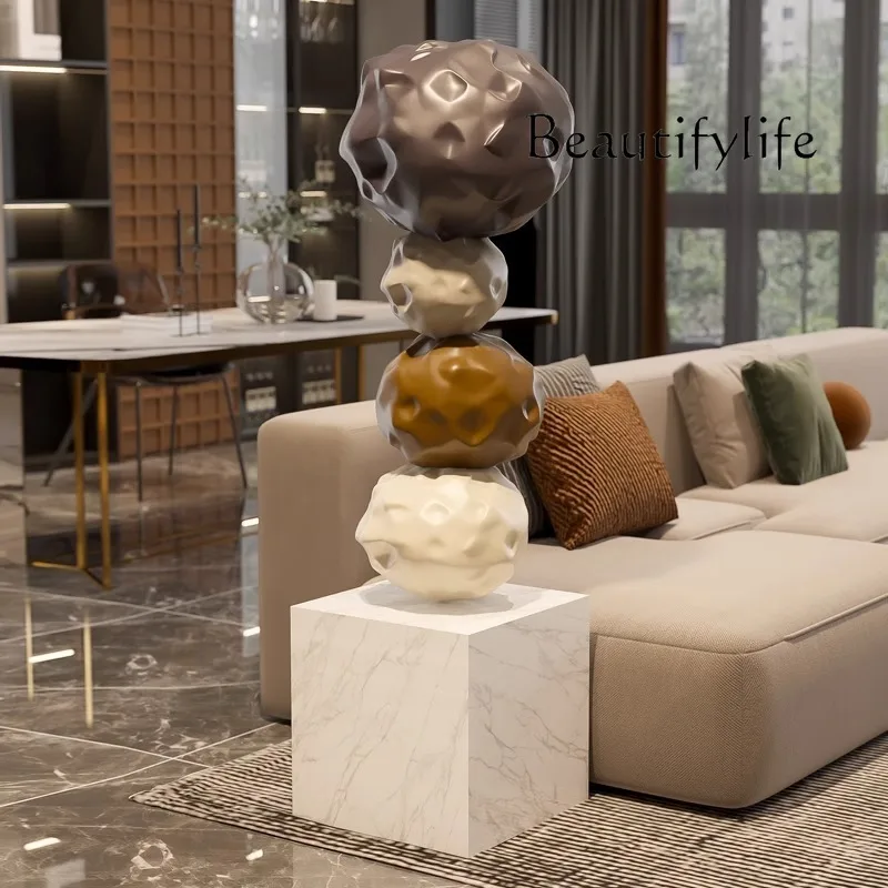 Time comes and goes, stone large floor-to-ceiling ornaments, living room, sofa, home soft decoration, high-end housewarming gift
