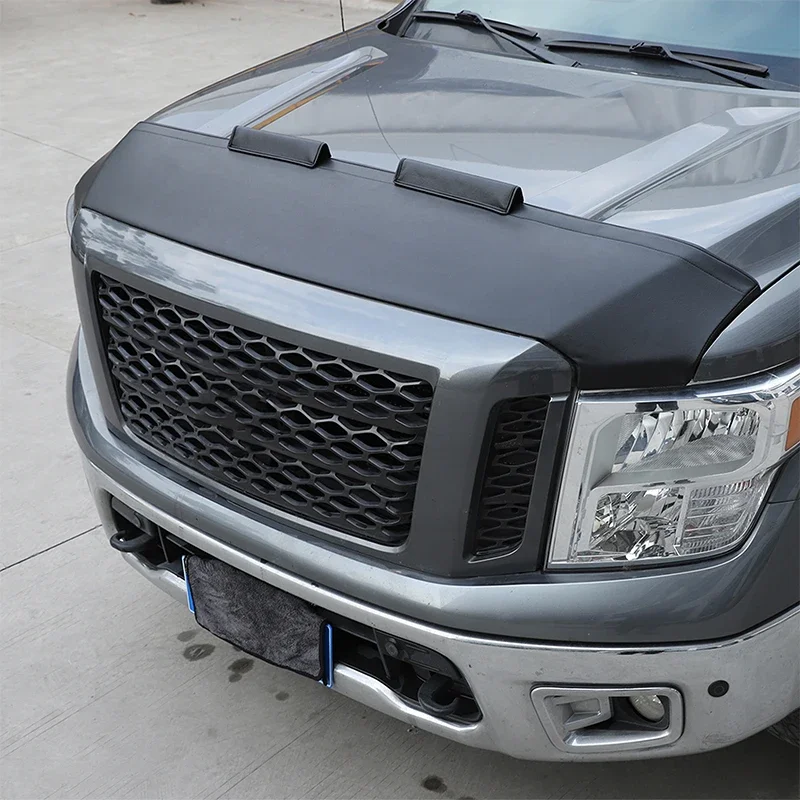 For Nissan Titan 2016-2023 Car Hood Bra Sand And Stone Deflector Protection Cover Leather Exterior Accessories