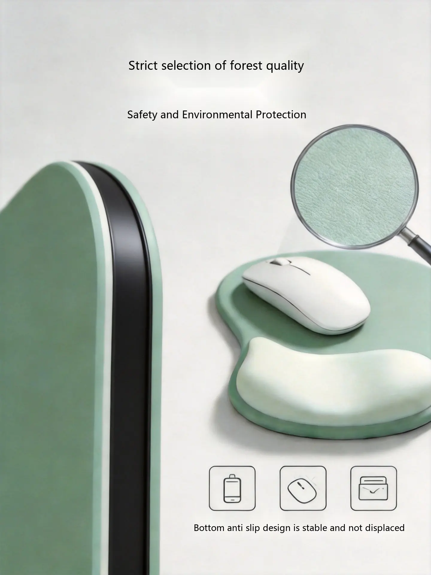 Silikon-Handgelenkauflage Mauspad in Tropfenform, 7 Farben, ergonomisch, rutschfest, Schreibtischunterlage für Büro und Gaming – Detail 2