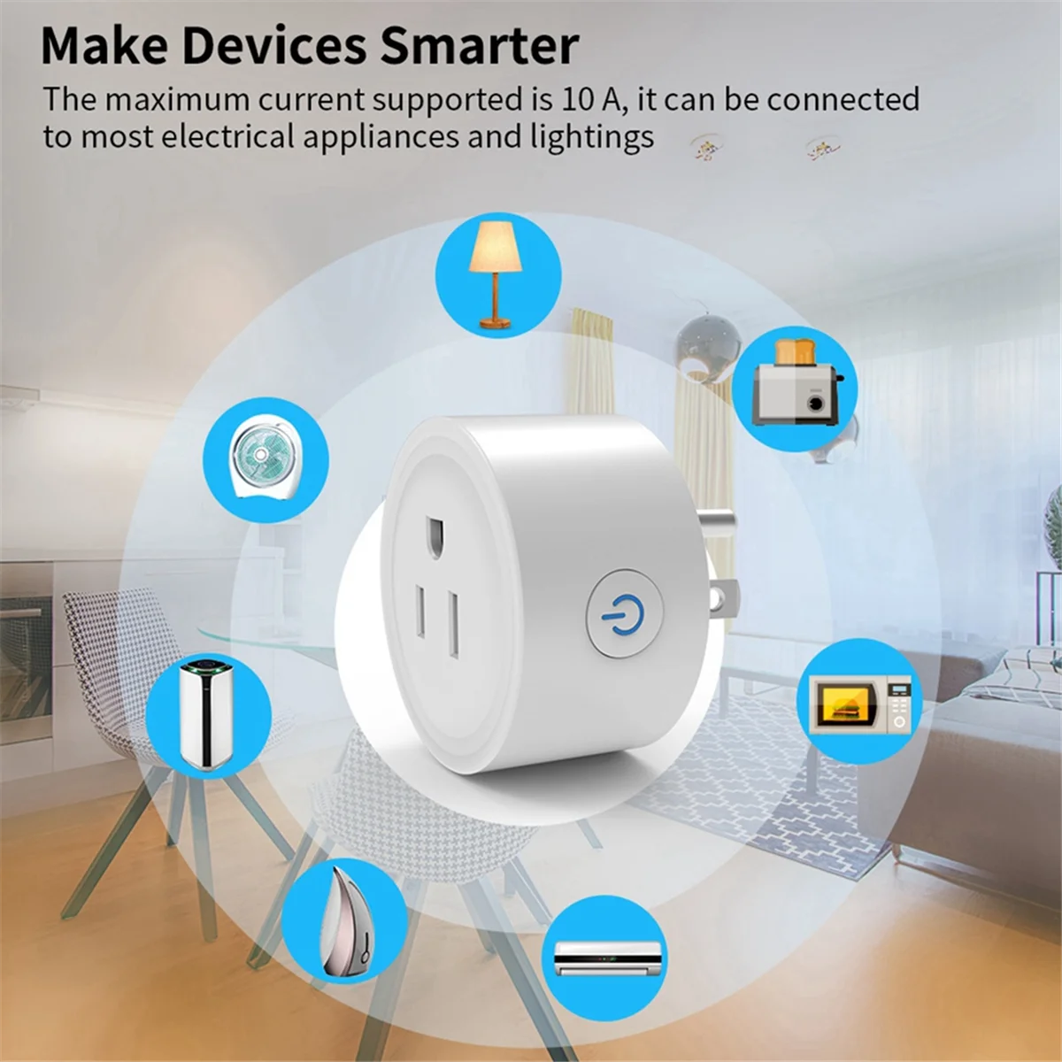 16A Wi-Fi Smart Voice Control Plug APP Разъем дистанционного управления синхронизации, совместимый с Alexa, вилкой HA US