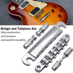 1 Set Guitar Bridge Tailpiece Kit With Studs Upper Lower String Bridge Puller Plate Compatible for Les Paul SG Electric Guitar