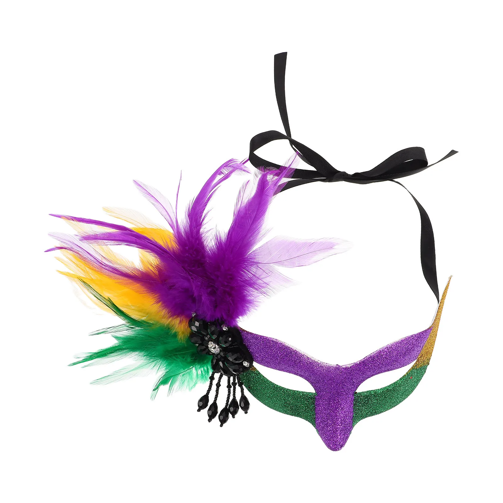 

Feathered Carnival Mask Masquerade Mask Irish Easter Inspired Lightweight Comfortable for Mardi Gras Halloween Party