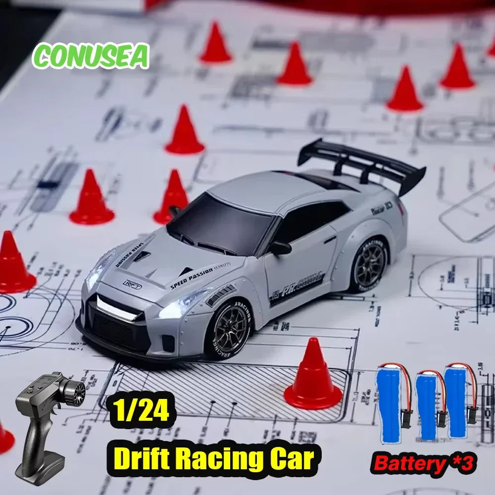 RC Cars 4WD 1:24 20KM/H Full Proportional High RC Drift Car Speed RC Car with LED Lights and Drifting Tires Racing Sport Toy Car