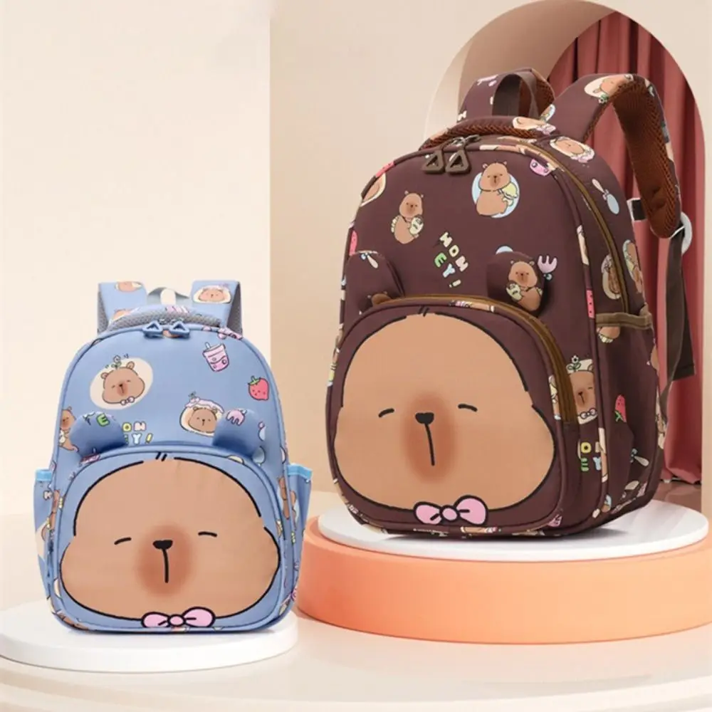 Sacs d'école en nylon imperméable de grande capacité pour enfants, sac à dos Capybara, sacs à bandoulière de voyage, sac à dos pour garçons et filles, haute qualité