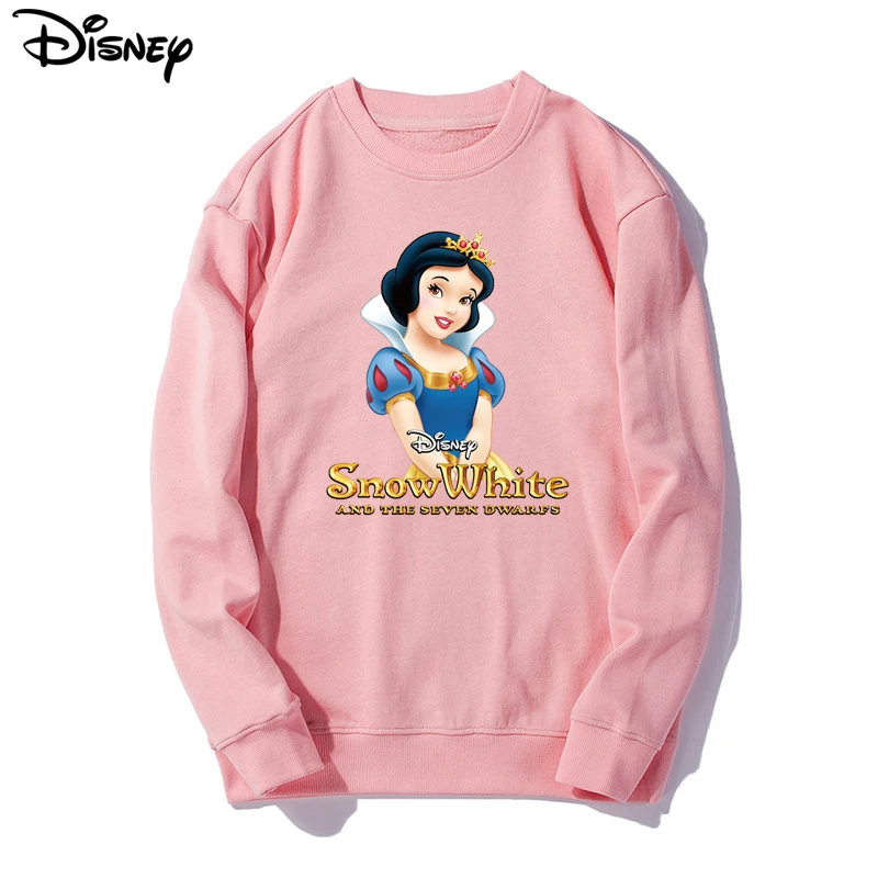 Disney Brand Clothing New Arrival Top Fashion Pullovers Casual Cotton Cartoon Print Short Snow White O-neck Women Sweatshirts