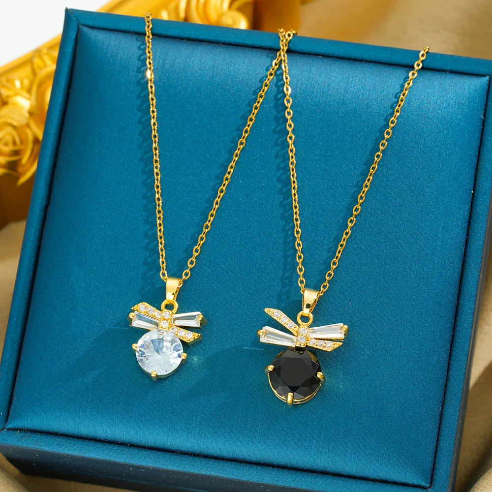 قلادات نسائية فاخرة عصرية وخفيفة، وأقواس زركون رائعة بسيطة ومتعددة الاستخدامات، وإكسسوارات راقية