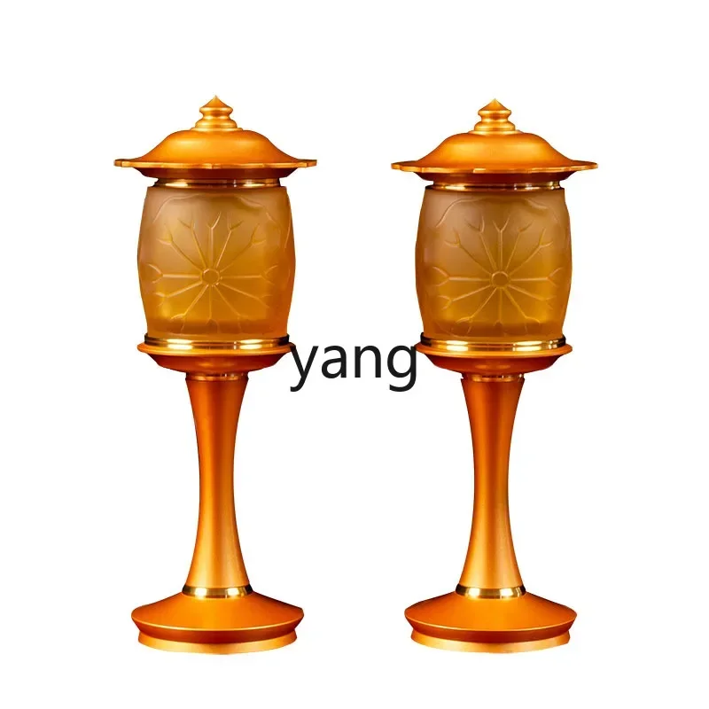 LH1  pure copper Buddha front household, colorful color-changing lotus ornament
