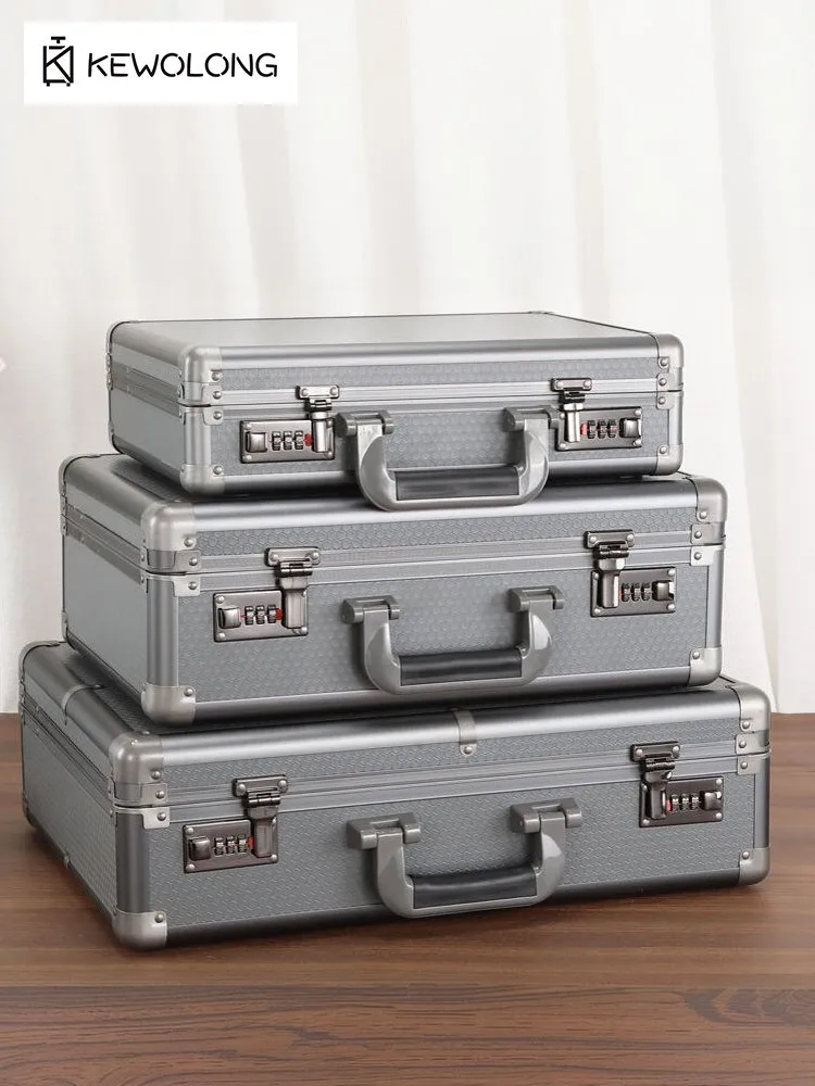 Business Hardside Briefcase with Lock - Office Security Box Document Safe for Files, Certificates, Cash, Portable Suitcase