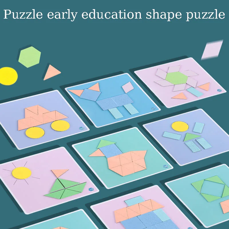 Magnetyczne zabawki dla dzieci Puzzle Tangram inteligencja przedszkole klocki do wczesnej edukacji montowane zabawki dla chłopców i dziewcząt