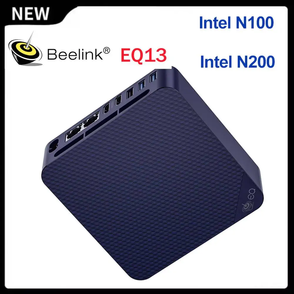 

Мини-ПК Intel N100 N200, тихий офисный настольный компьютер Beelink EQ13 4K, двойной HDMI WIFI6 BT5.2, обновление с EQ12 16G DDR4 500G SSD