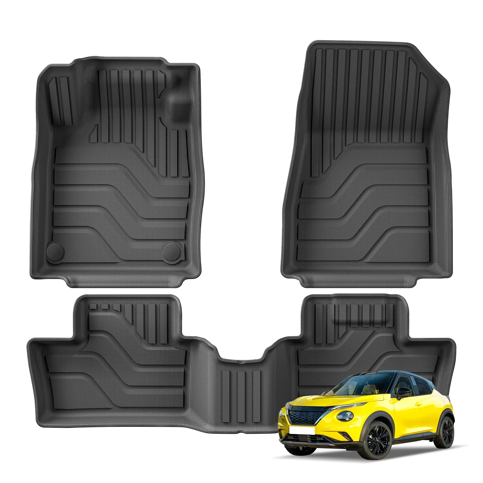 Fußmatten für Nissan Juke Fuel 2020-2024, Kofferraummatte, TPE 3D Fußmatte, Allwetter, Schwarz – Detail 8
