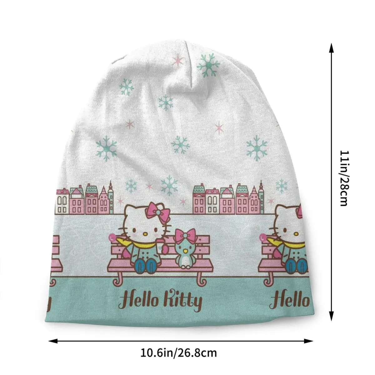 Custom Hello Kitty Skullies Beanies Caps Men Women Unisex Winter Warm Knitted Hat Adult Kitten Cat Bonnet Hats