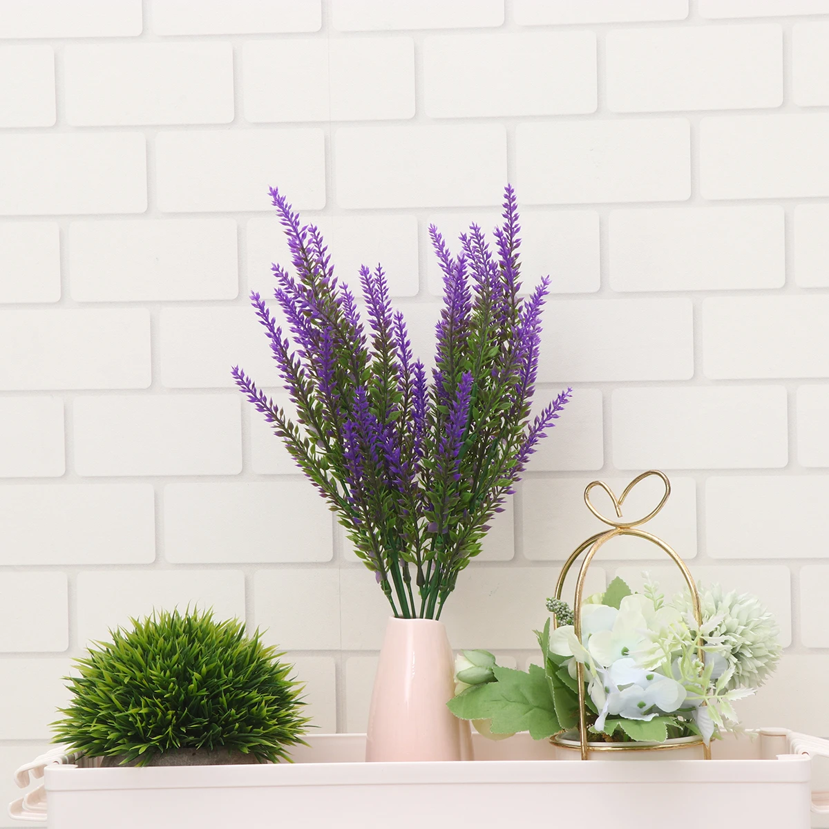 

6Pcs Realistic Artificial Lavender Flowers Decoration Indoor Home Office Party Decor Lifelike Faux Plants