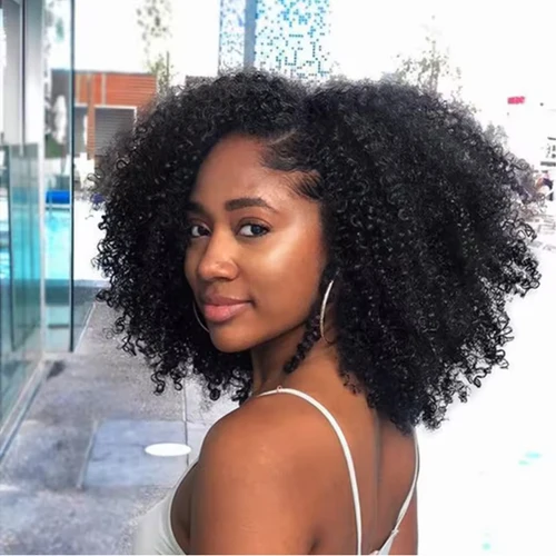 Extensiones de cabello humano rizado Afro mongol, 100 g/unidad, conjunto de 1/2/3 piezas, extensiones de cabello de doble trama, Color Natural, cabello Remy de extremo completo