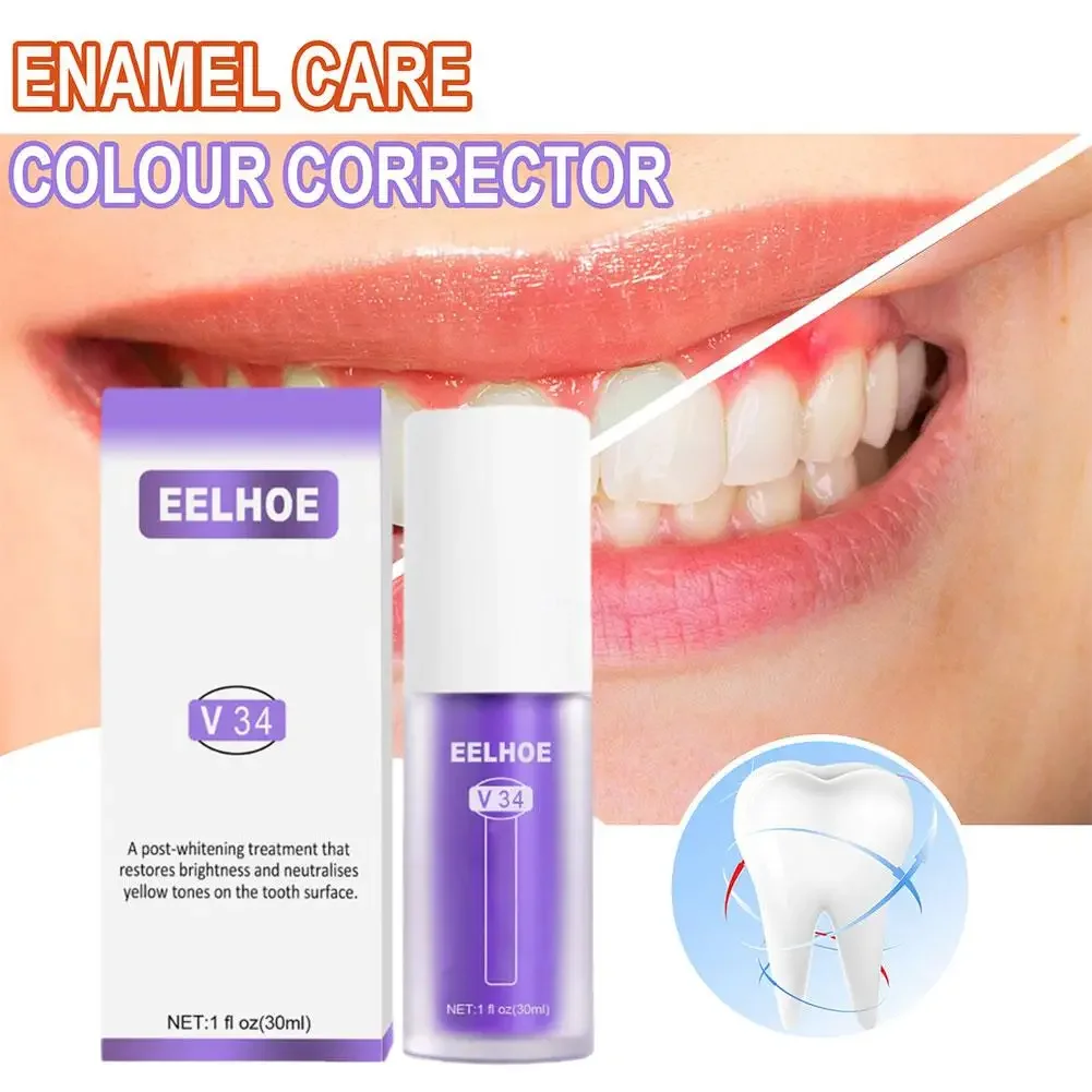 

V34 Teeth Whitening Mousse Colour Corrector Teeth Whitening Toothpaste Cleansing Tooth Whiten Reduce Tooth Toothpaste Yellowing