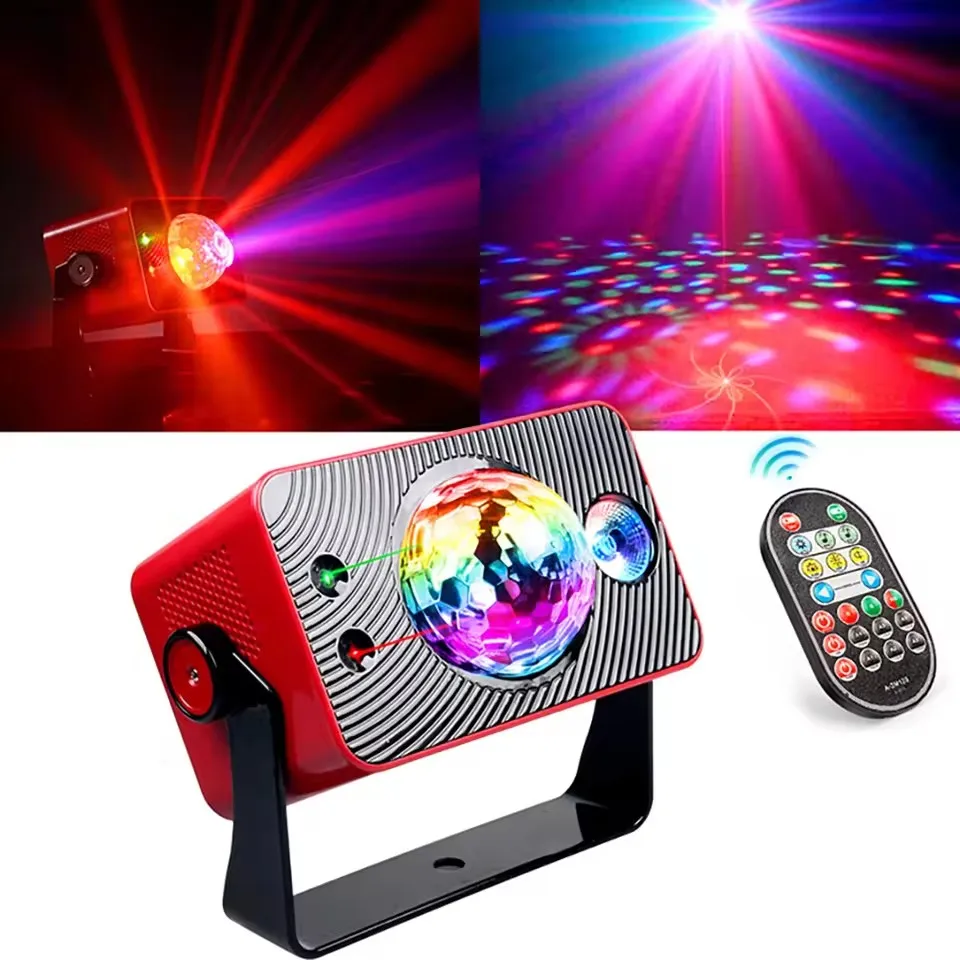 

3 в 1 USB перезаряжаемый DJ дискотека свет RGB светодиодный луч R&G лазер 64 узоры вечерние танцевальный бар рождественское украшение сценическая лампа