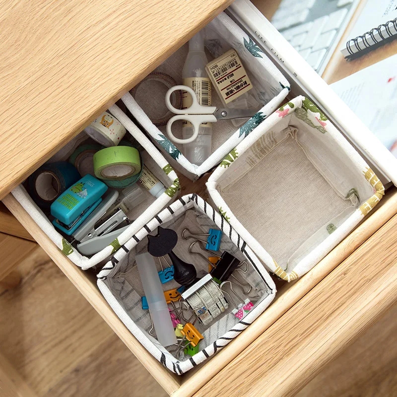 Caja de almacenamiento de escritorio plegable para dormitorio, cesta de almacenamiento de papelería de escritorio, no ocupa espacio, Organizador