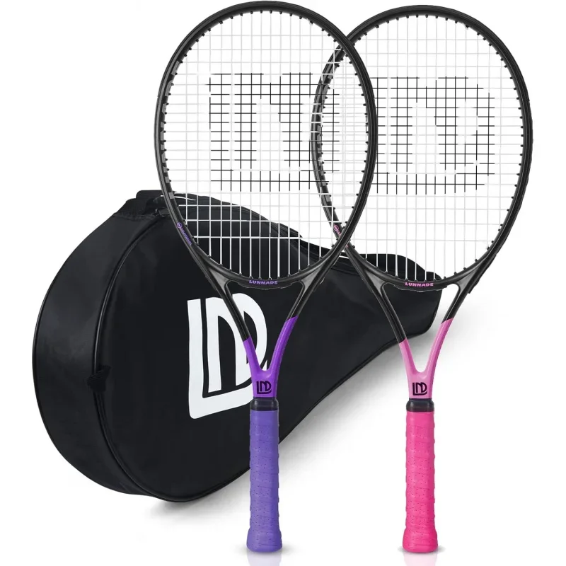 

Adults Tenni Racket 2 Pack,27 Inch Coupled Tennis Racquet,Pre-Strung And Regrip,Suitable For Beginners To Intermediate Players