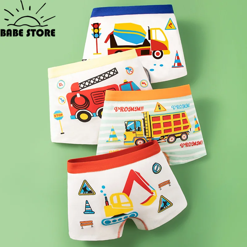 Hot Boxer Shorts Kids Class A Cotton Boxer Underpants Soft Skin-friendly Fabric Cute Cartoon Underwear Boy Shorts for Boys