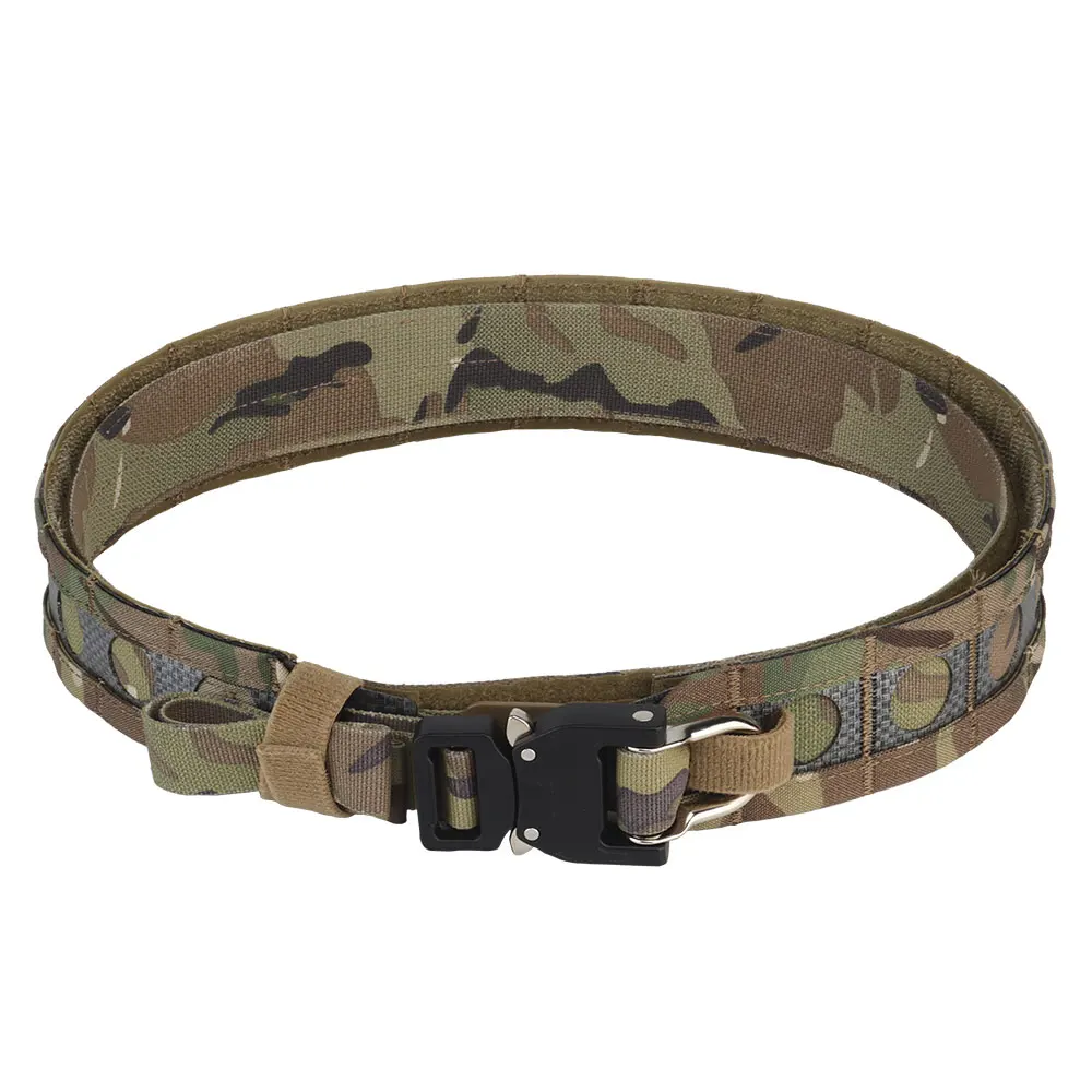 Tactcal Belt Battle 2 Layers Waistbelt Quick Detach Metal Bulckle Ferro Style MOLLE Hunting Waistband Gear