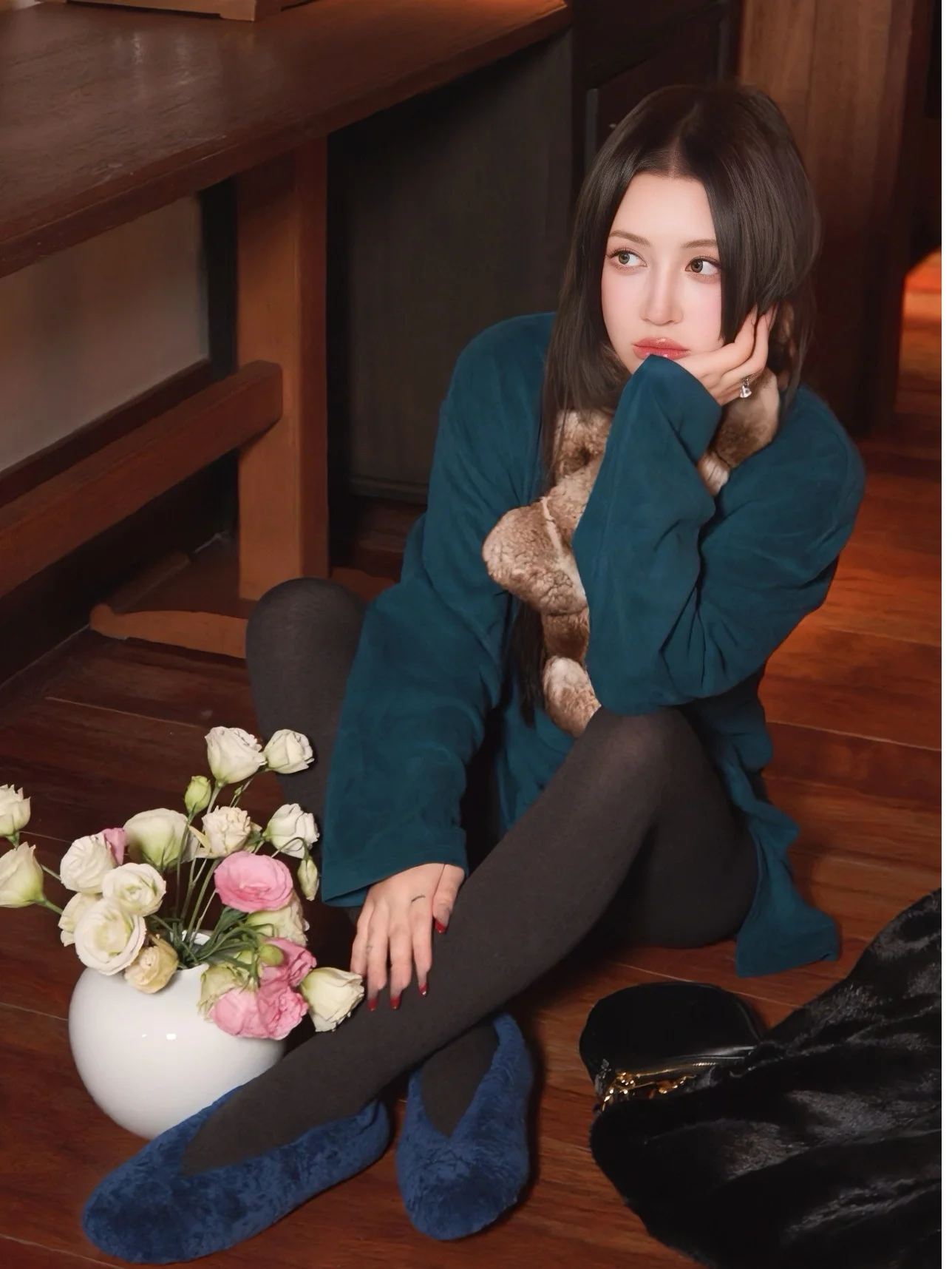 

G.yantong Вязаный лонгслив для женщин, повседневный, утепленный, из смесового хлопка и полиэстера, с круглым вырезом, для зимы