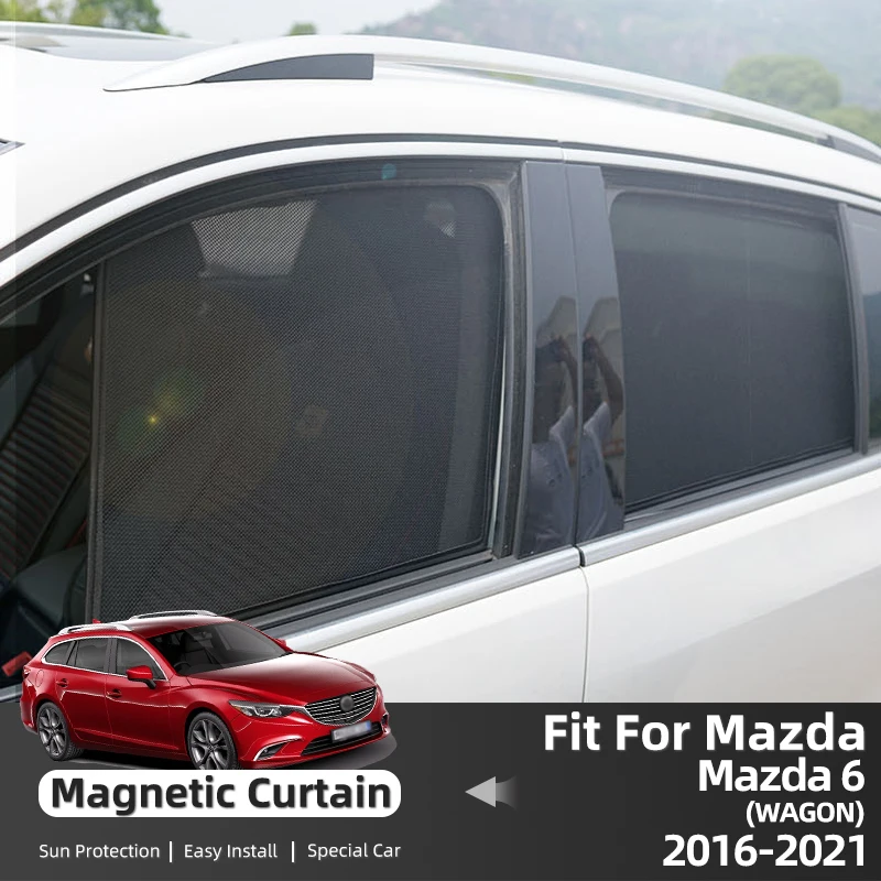 For Mazda 6 Atenza Wagon 2016-2023 Car Sunshade Magnetic Front Windshield Frame Curtain Rear Side Window Sun Shades Visor